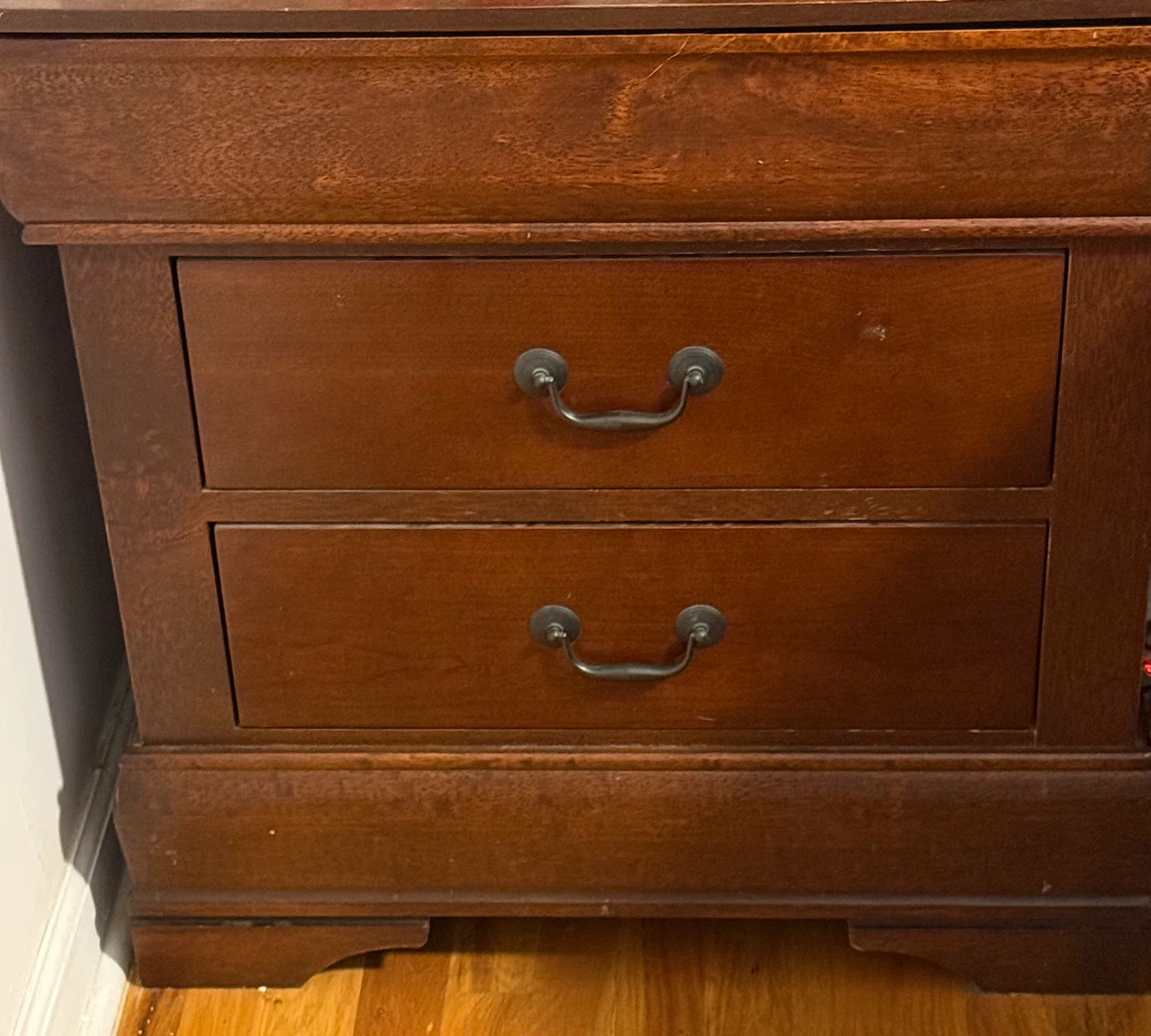 Wooden Nightstand with 2 Drawers