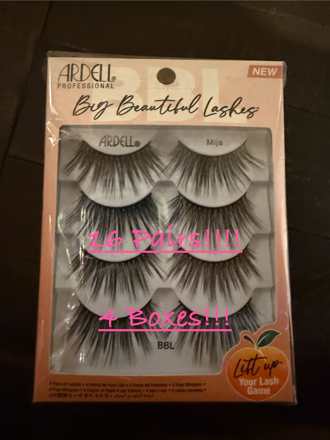 4 packs! 16 pairs of Ardell Professional Big Beautiful Lashes