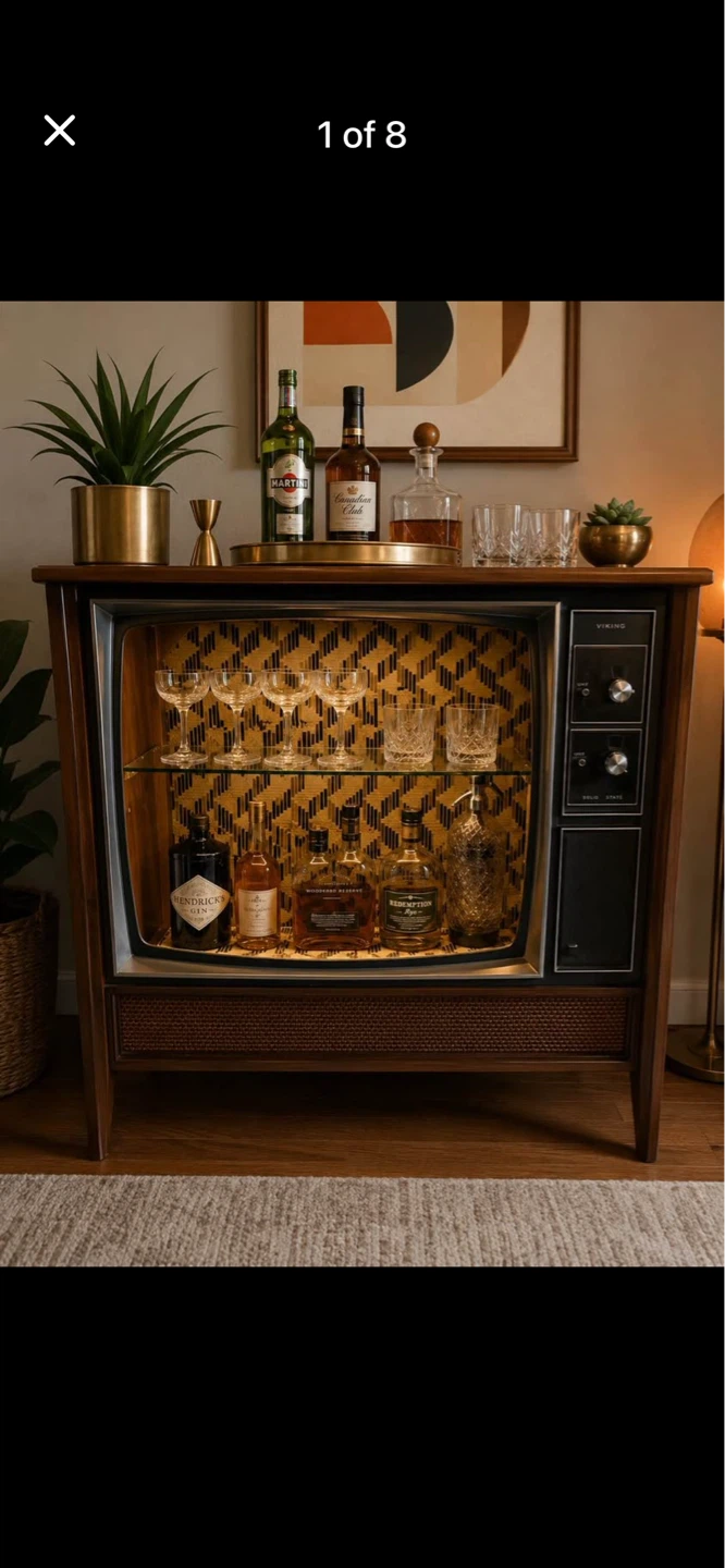 Vintage TV Converted Bar Cabinet