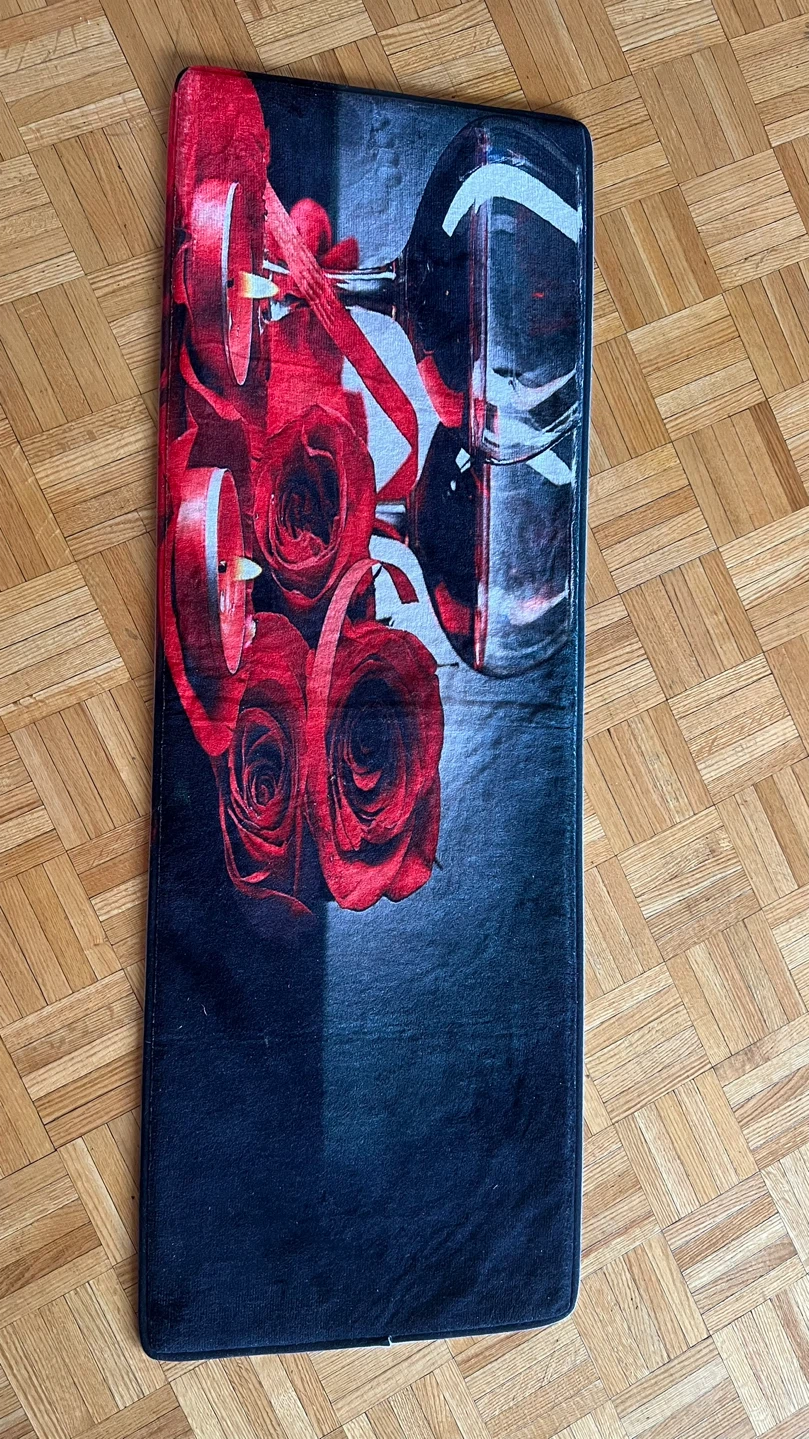 Decorative Floor Mat with Roses and Candles