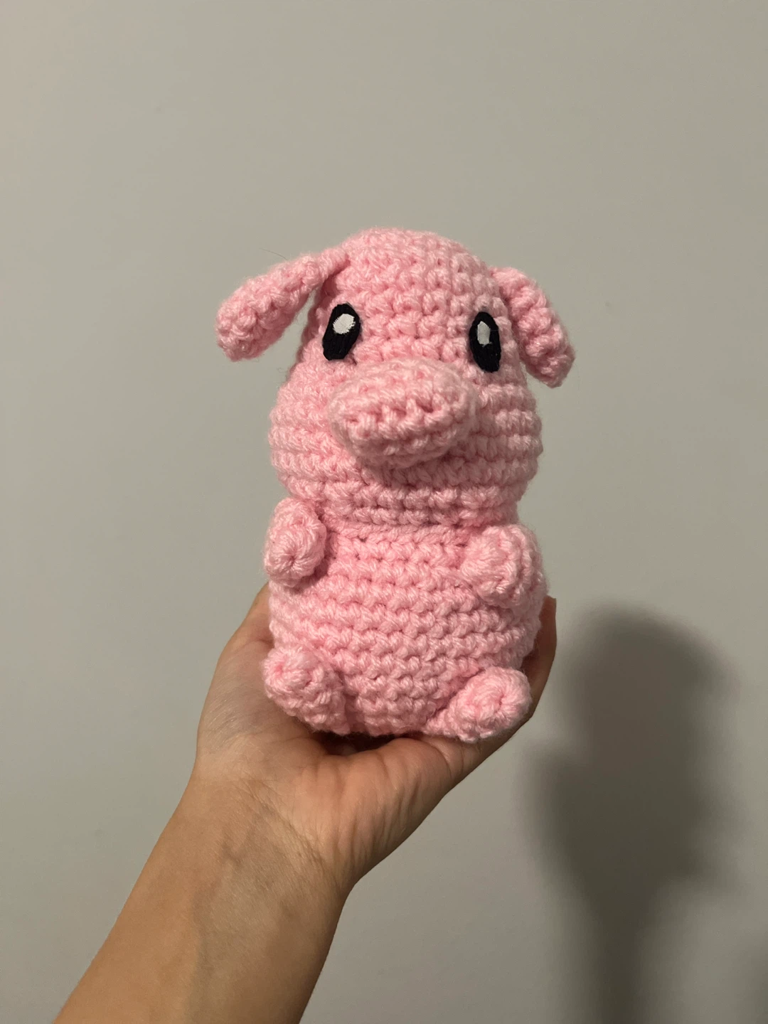 Handmade Pink Crochet Pig
