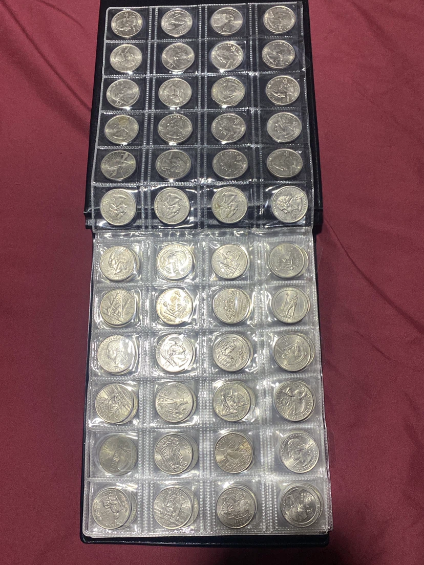 Collection of US Quarters in Binder