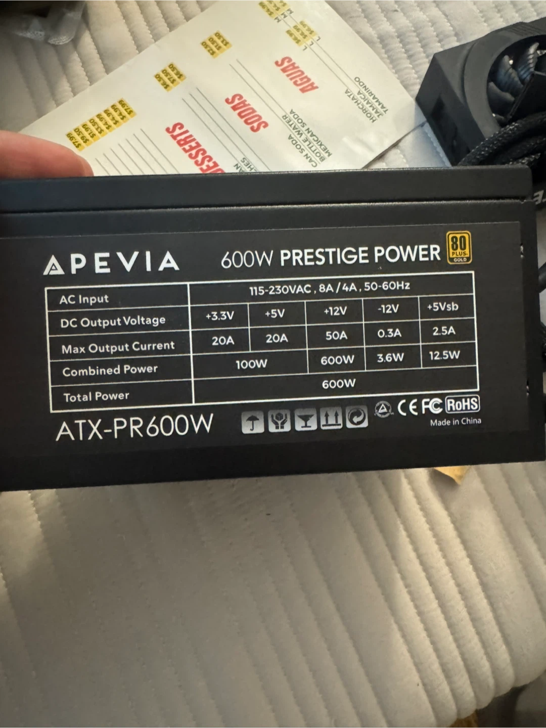 Apevia 600W Power Supply – Fully Working, Great Condition