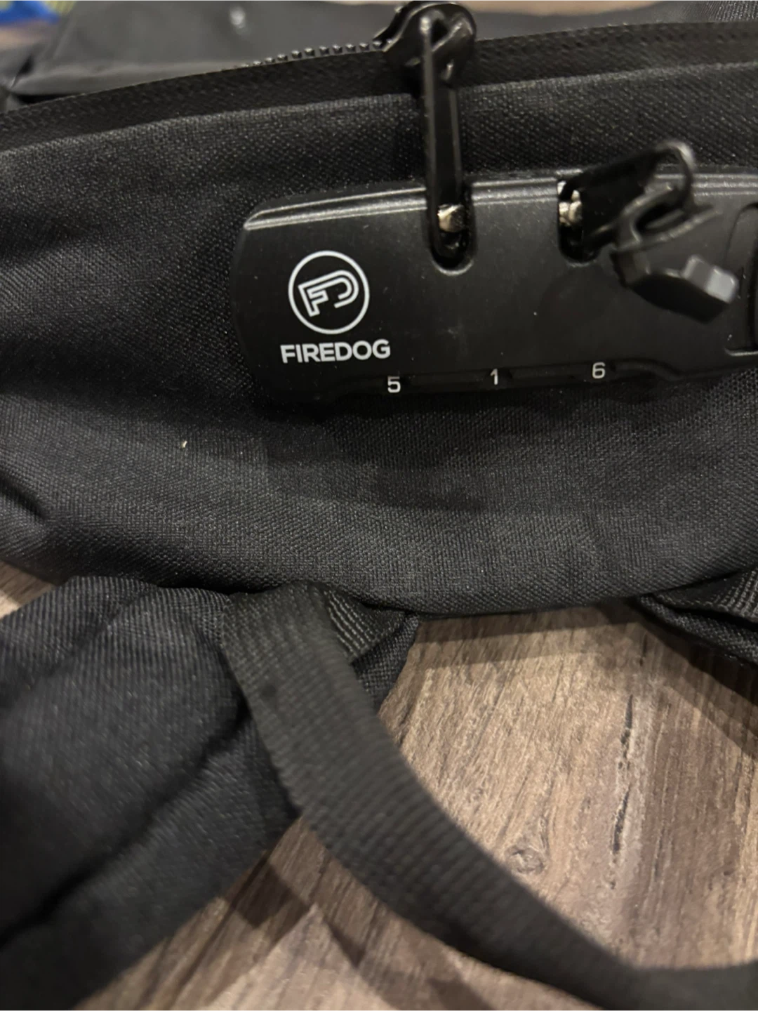 FIREDOG Black Backpack with Combination Lock