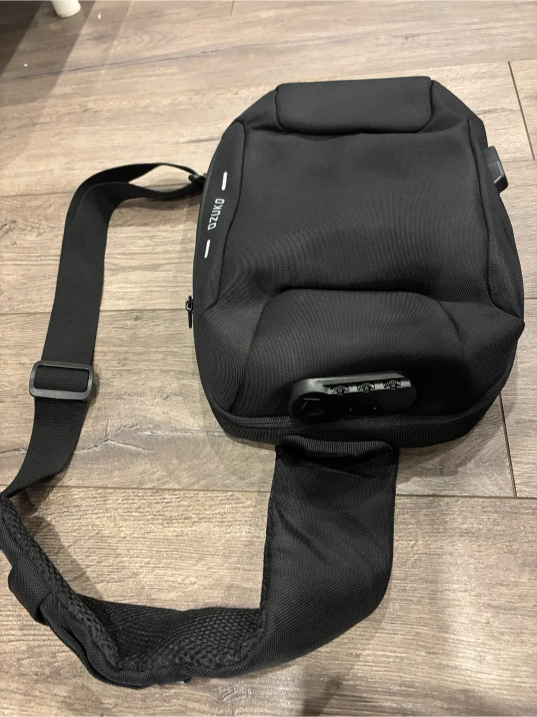 Ozuko Black Sling Bag with Combination Lock