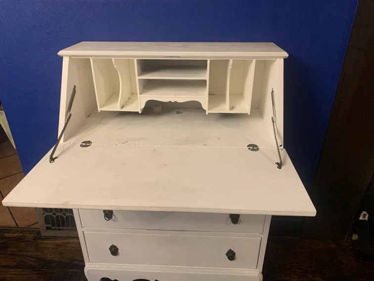 Hand fainted, white secretary desk - photo 2