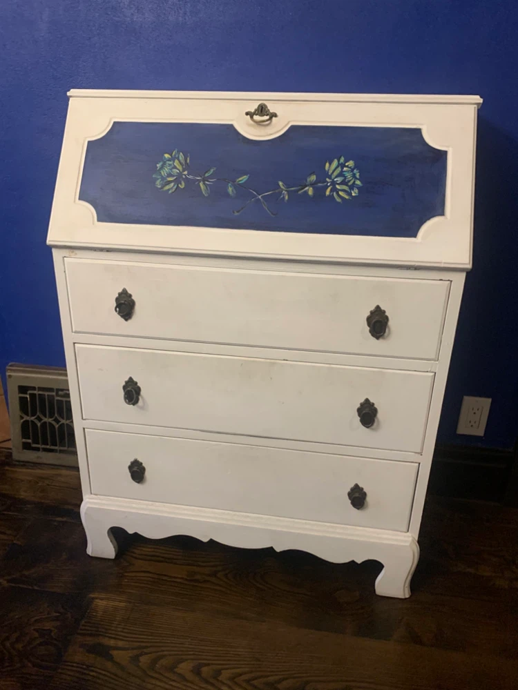 Hand fainted, white secretary desk - photo 3