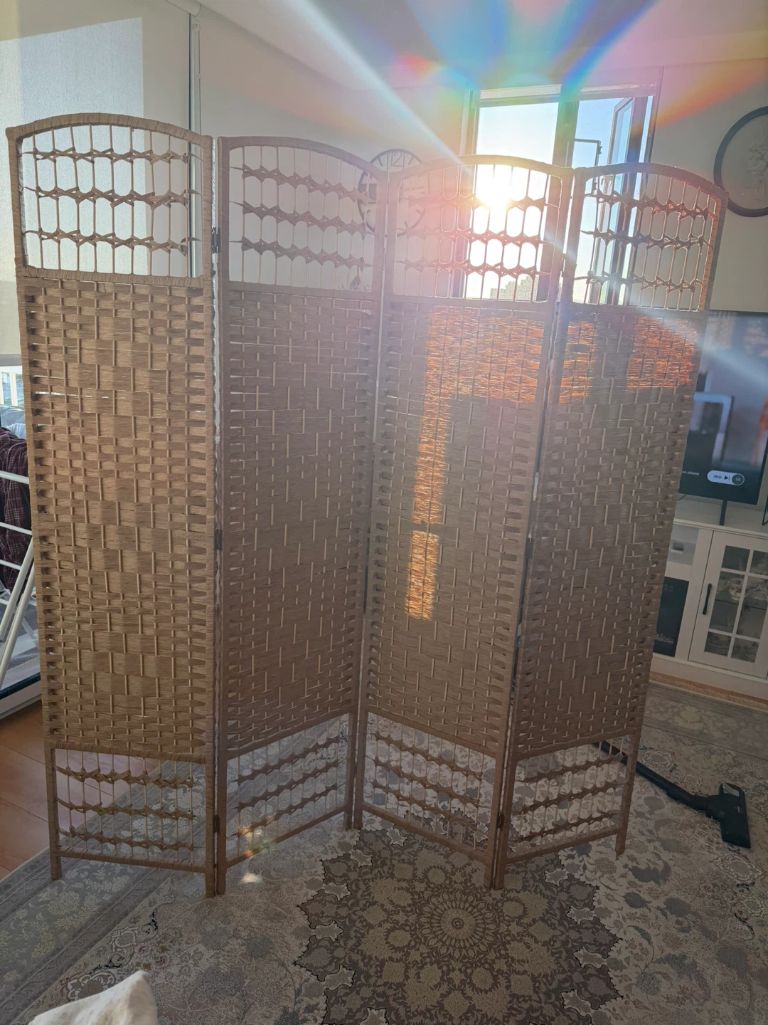 Woven Room Divider Screen - photo 2