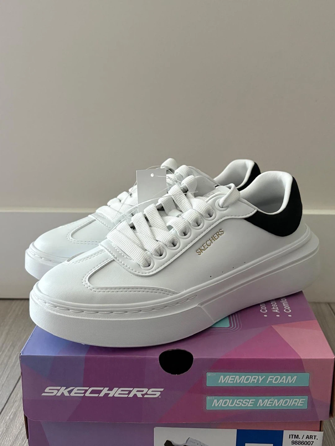 Skechers Women's White Memory Foam Sneakers