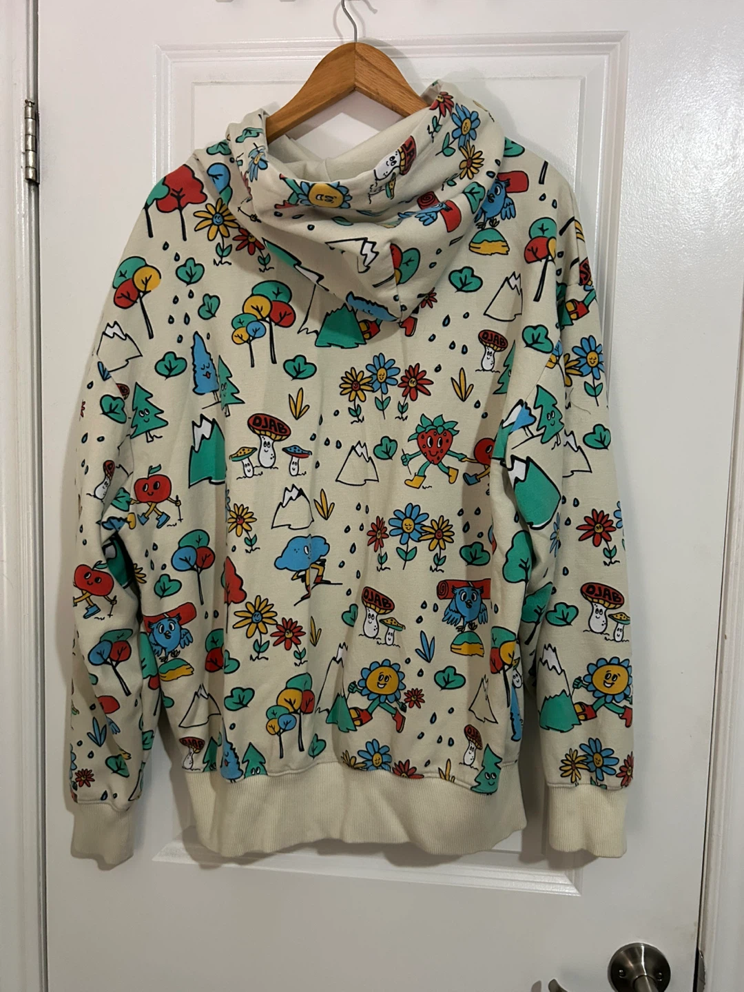 Djab cream graphic hoodie - size large - photo 2