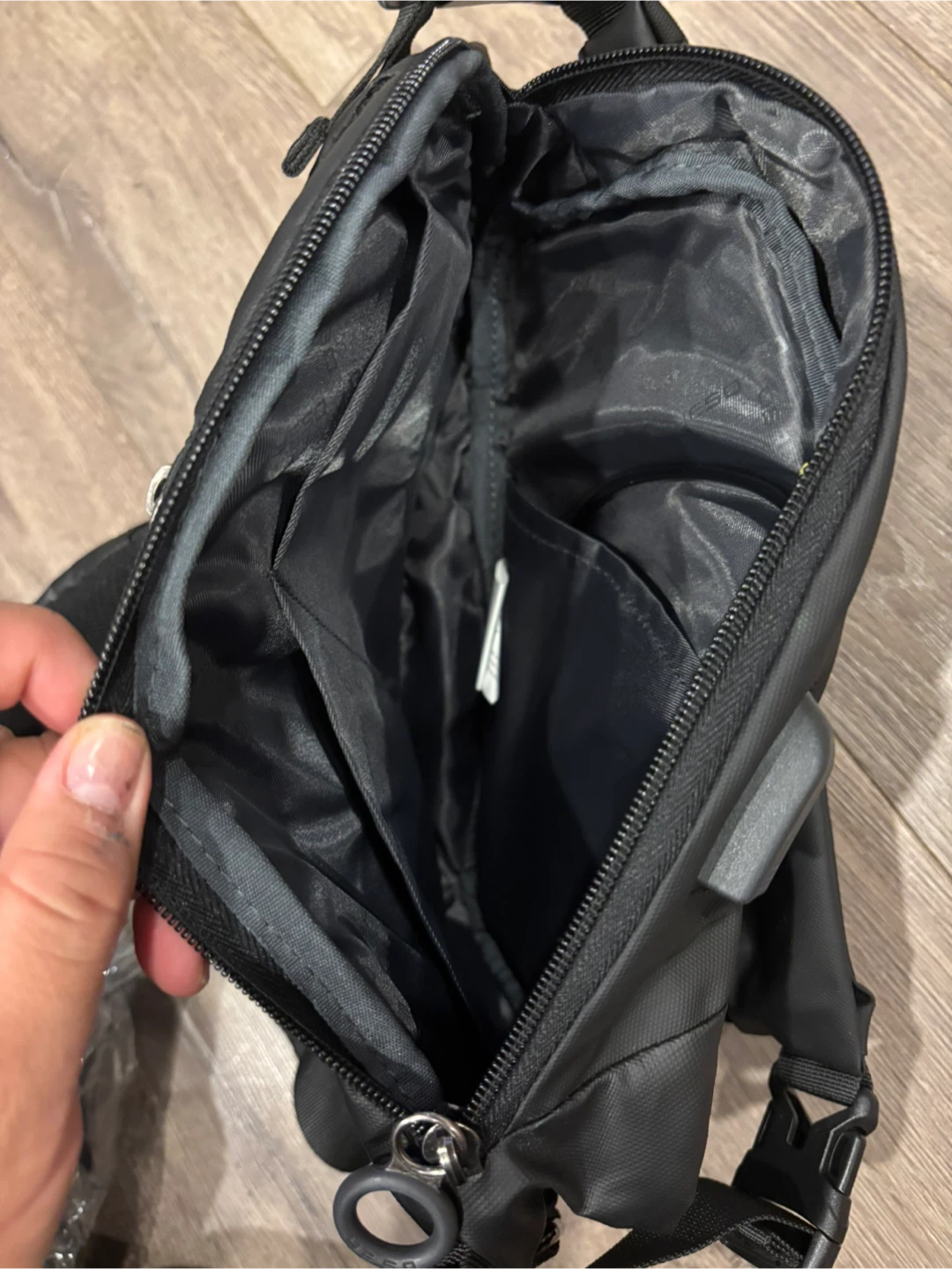Black MESO Sling Bag with USB Port - photo 2