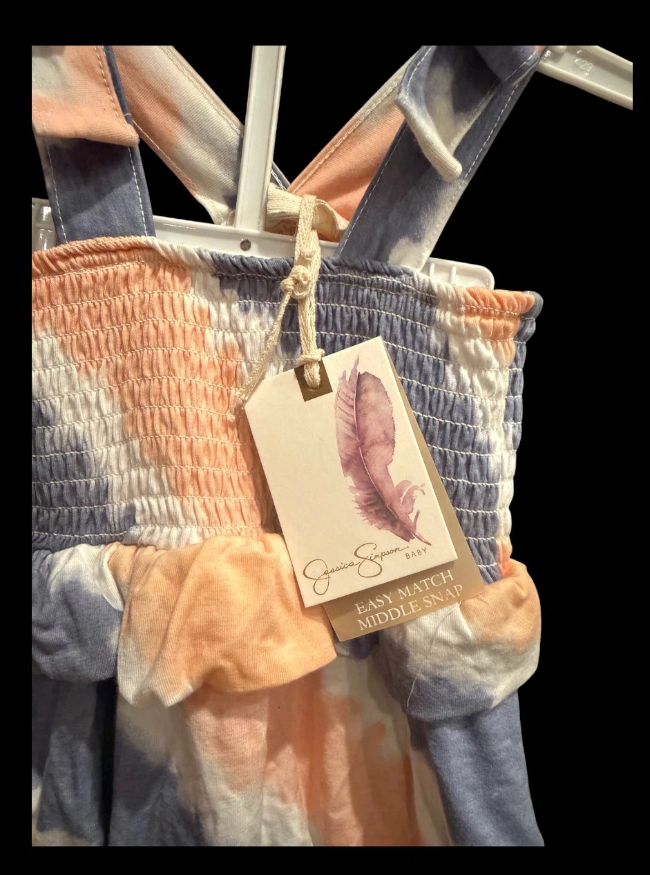 Jessica Simpson Baby Tie-Dye Smocked Romper - photo 2