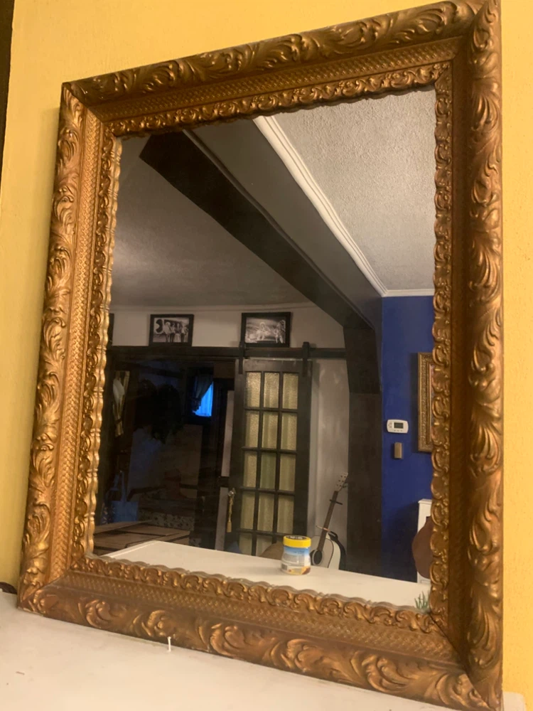 Antique Ornate Gold Framed Mirror - photo 2
