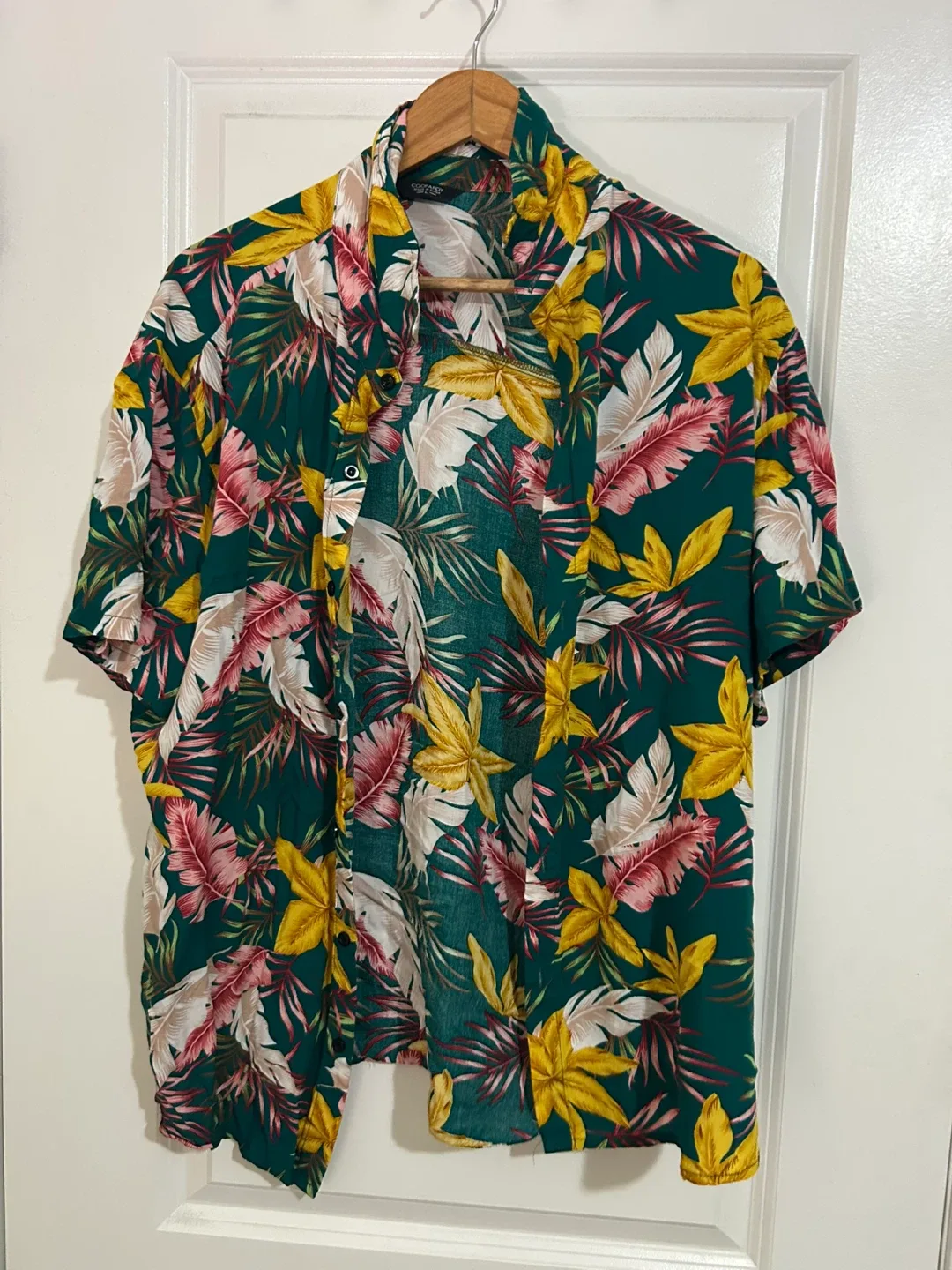 Tropical Print Button-Up Shirt & Shorts Set
