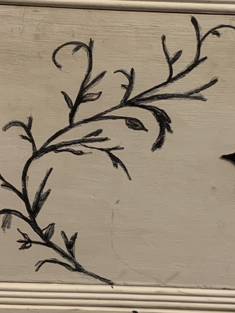 Antique refurbished White Dresser with Floral Detail - photo 2