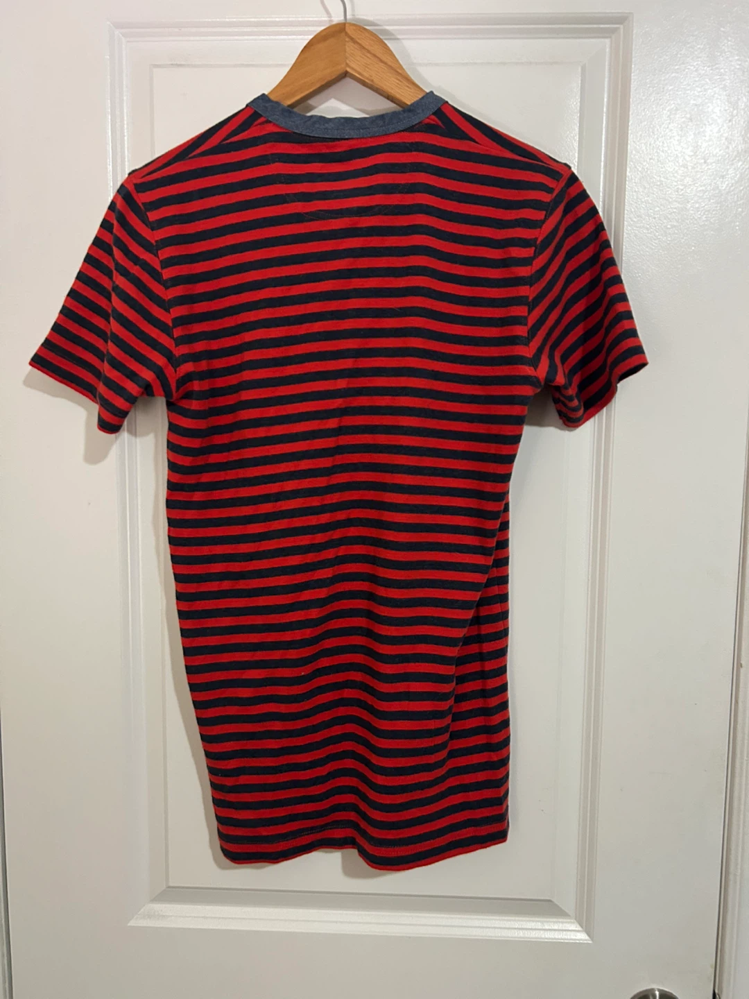 Urban-Tribe Striped Henley Shirt - Red/Navy - photo 2