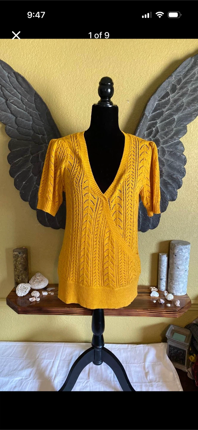 Cleo Mustard Knit Shirt Top
