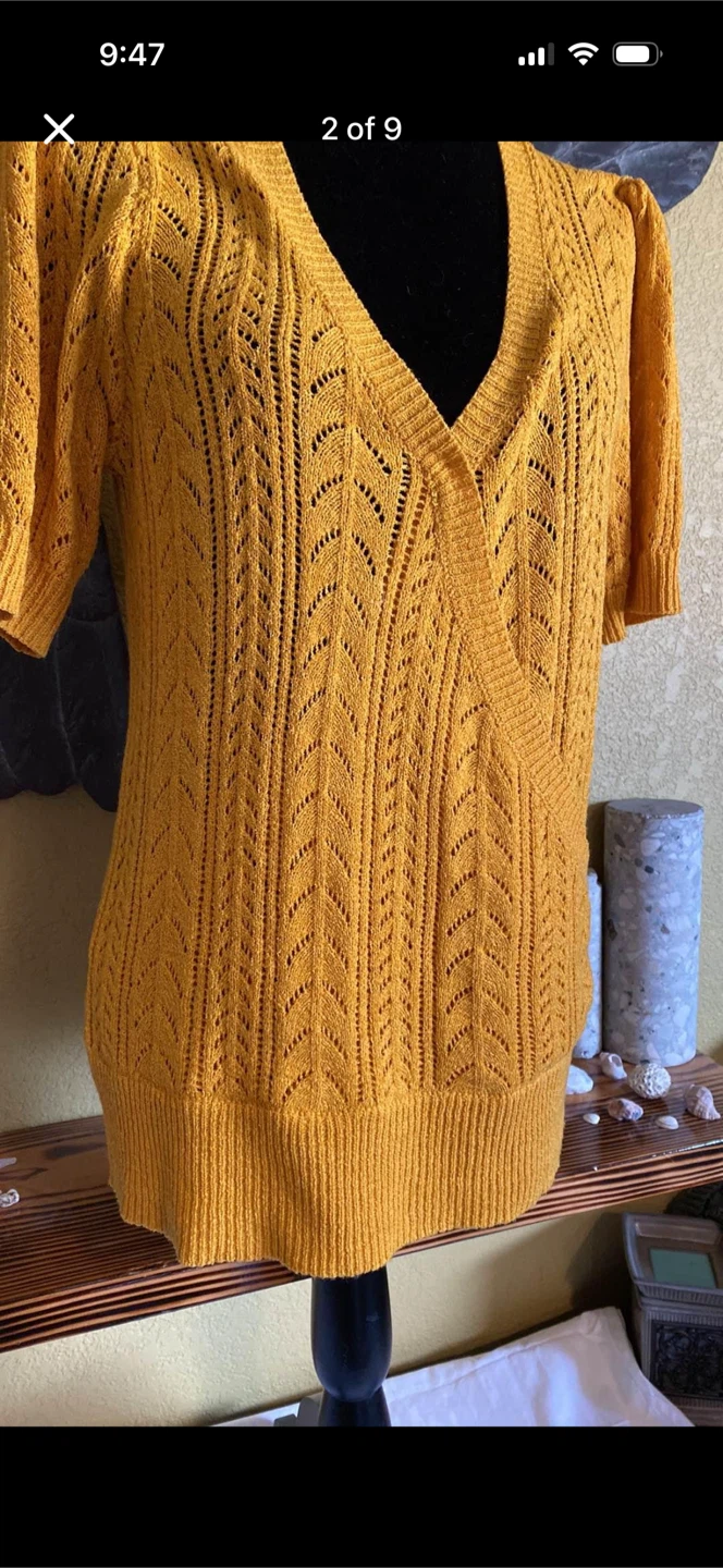 Cleo Mustard Knit Shirt Top - photo 2