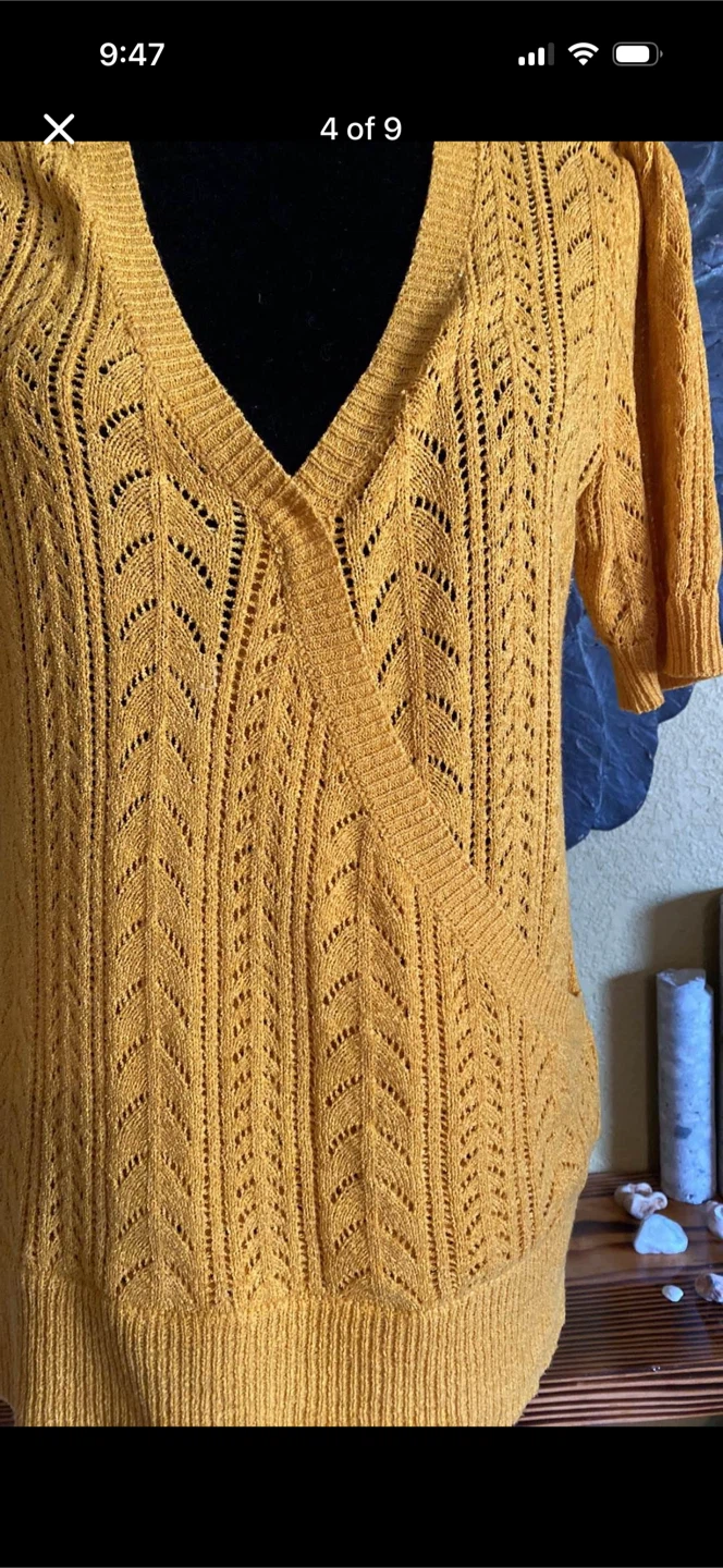 Cleo Mustard Knit Shirt Top - photo 4