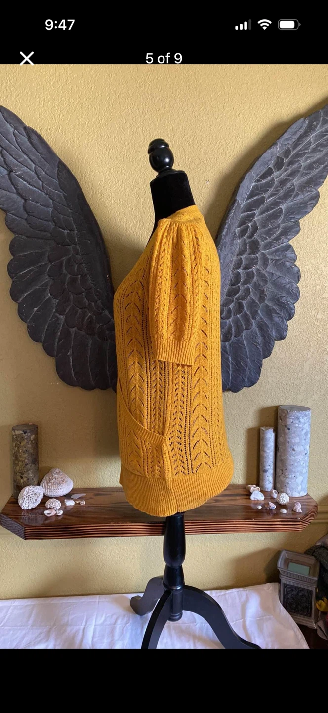 Cleo Mustard Knit Shirt Top - photo 5