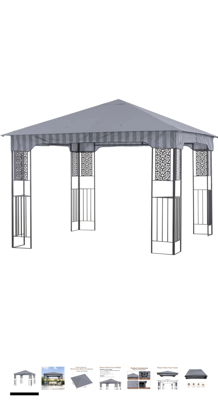 SCOCANOPY Gazebo Replacement Canopy Brown 132x132x28-in