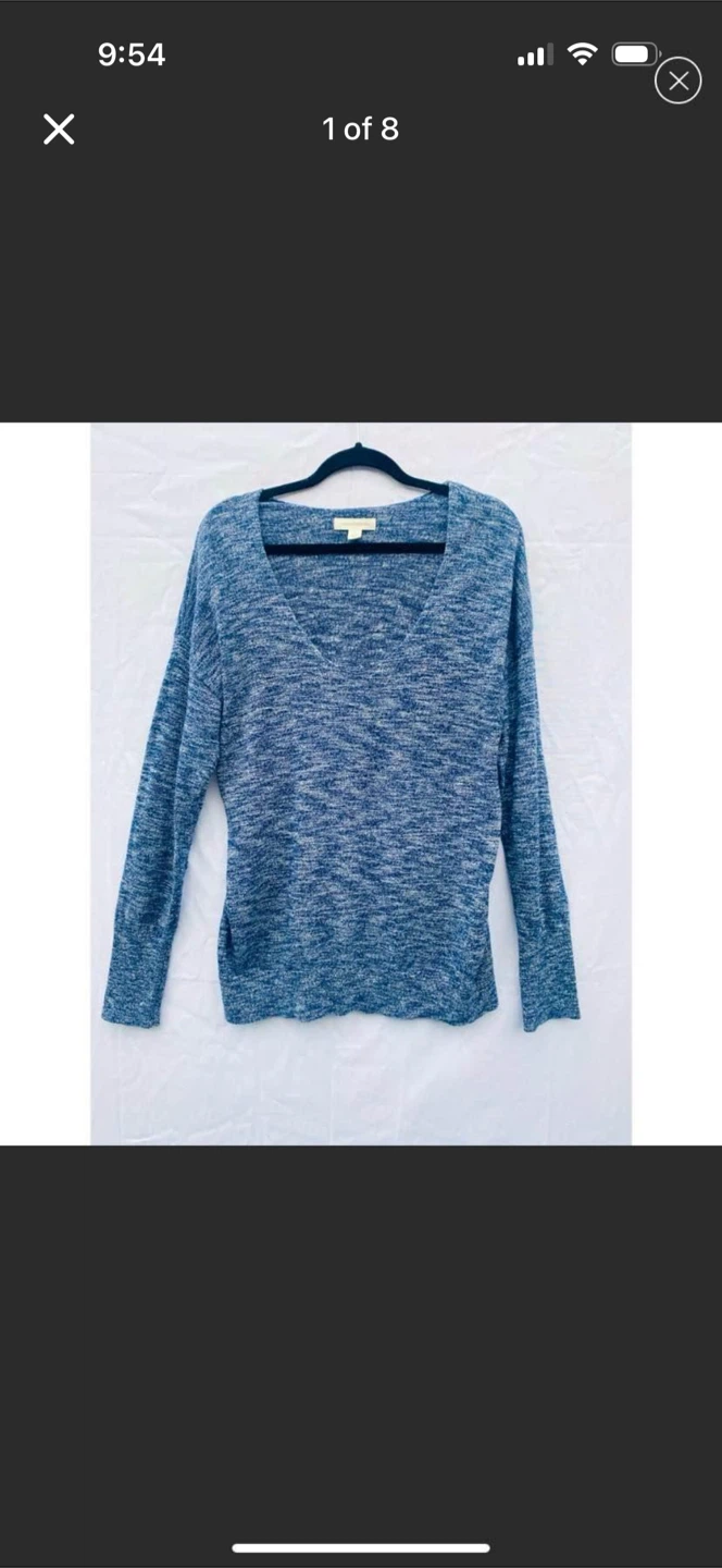 Treasure & Bond Oversized V-neck Blue Sweater New