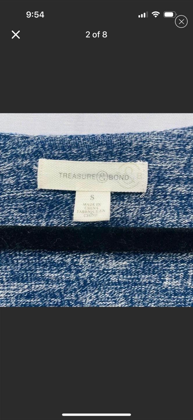 Treasure & Bond Oversized V-neck Blue Sweater New - photo 2