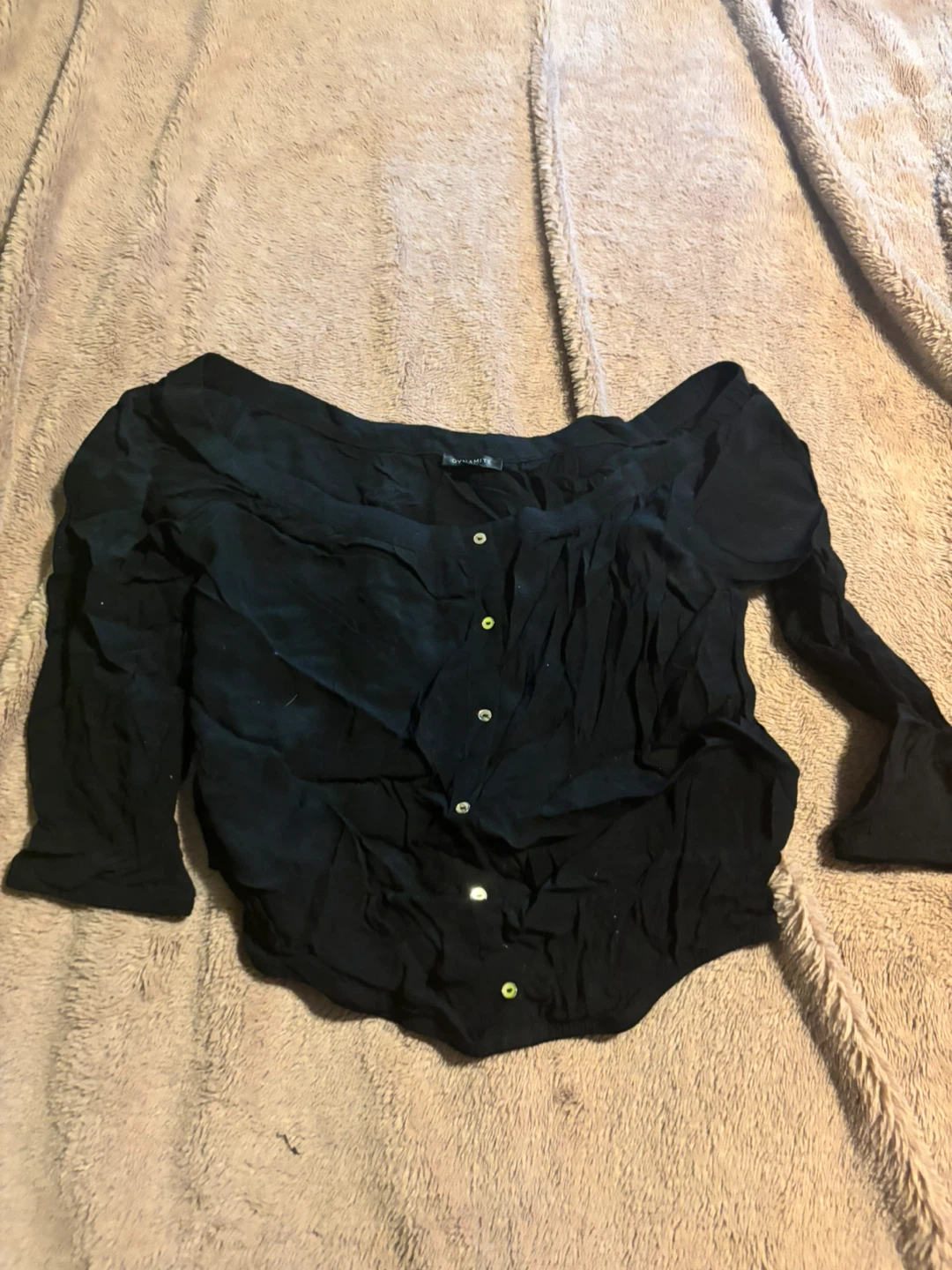 Dynamite Black Off-the-Shoulder Top