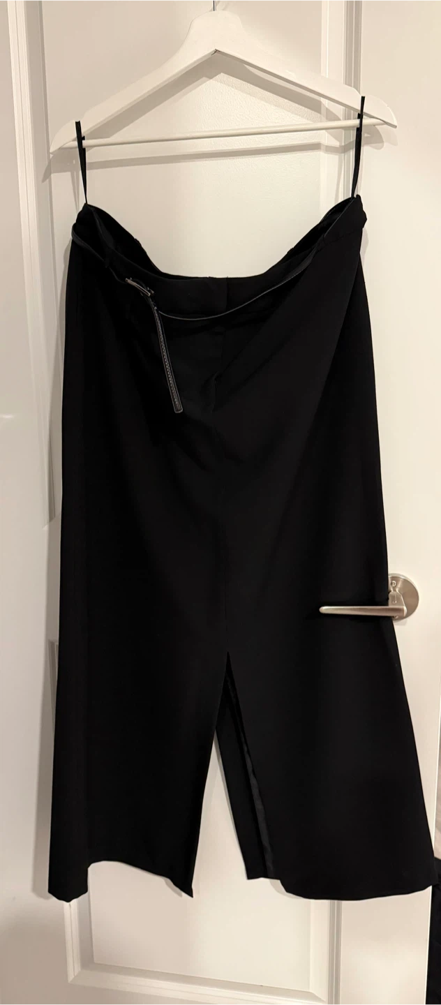 Black Split front Maxi Skirt