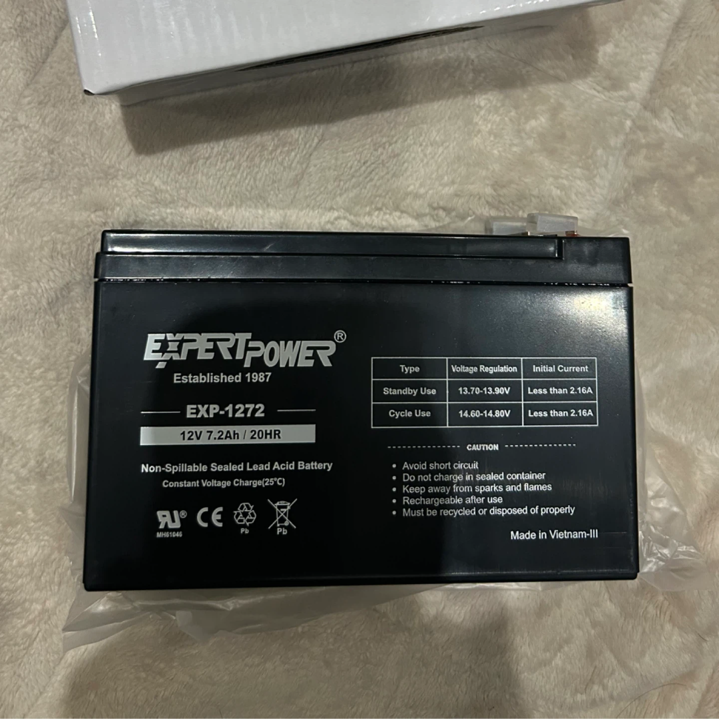 [NEW] ExpertPower EXP-1272 Sealed Lead Acid Battery 12V 7.2Ah