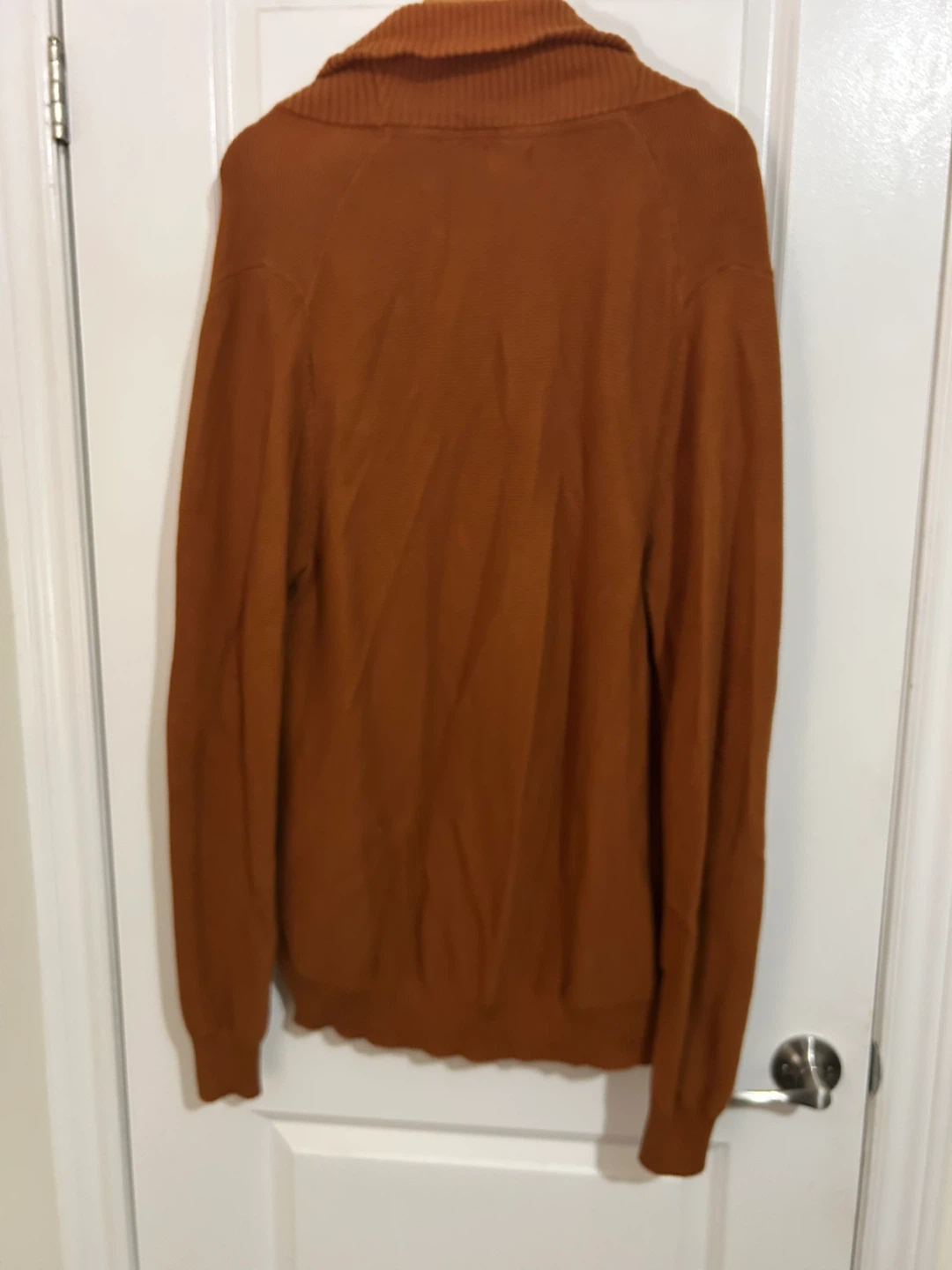 Burnt Orange Shawl Collar Cardigan Sweater - photo 2