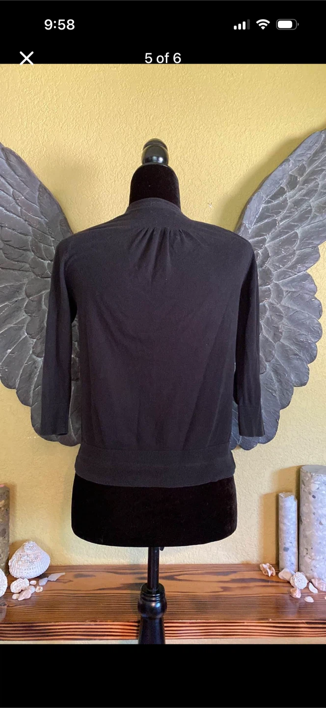 Gap Cropped Button Down Cardigan 3/4 Sleeve - photo 5