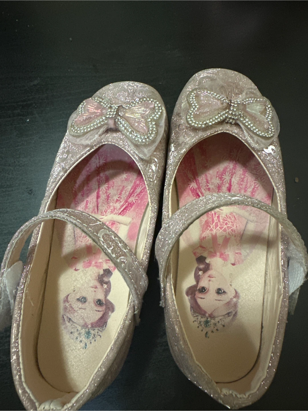 Girls' Glitter Mary Jane Shoes with Bows - photo 2