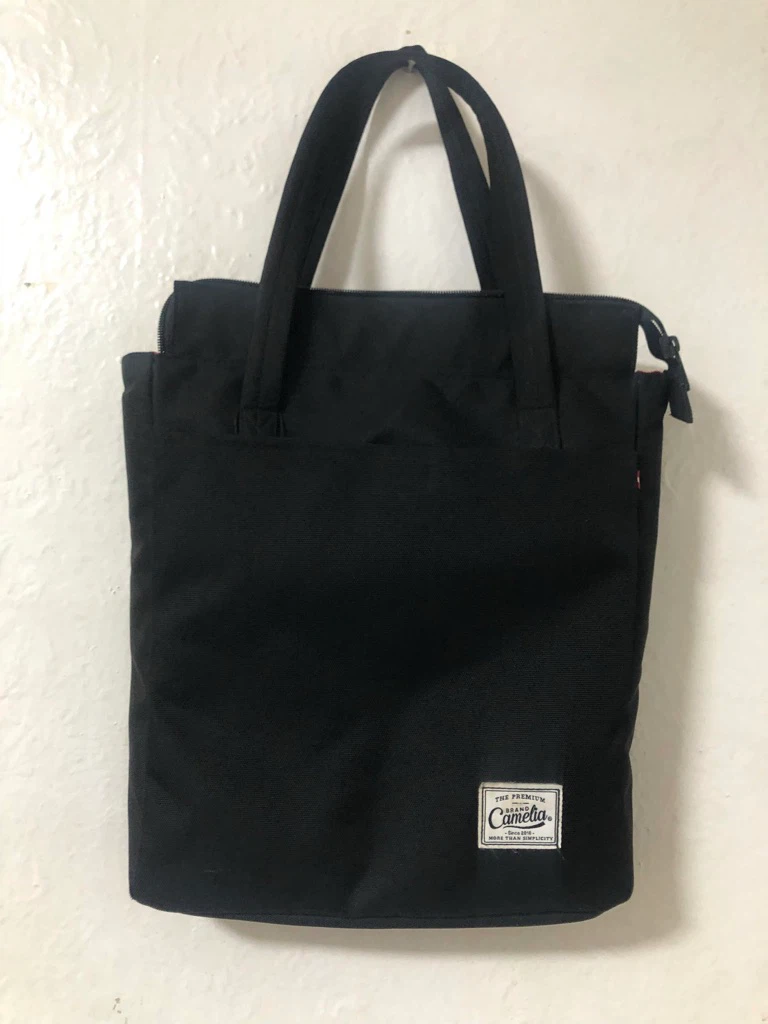 Camelia Black Tote Bag with Laptop Sleeve - fits 13in Mac - photo 3