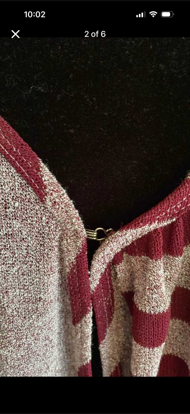 Thin Striped Cardigan with Wrap Front Piece - photo 2
