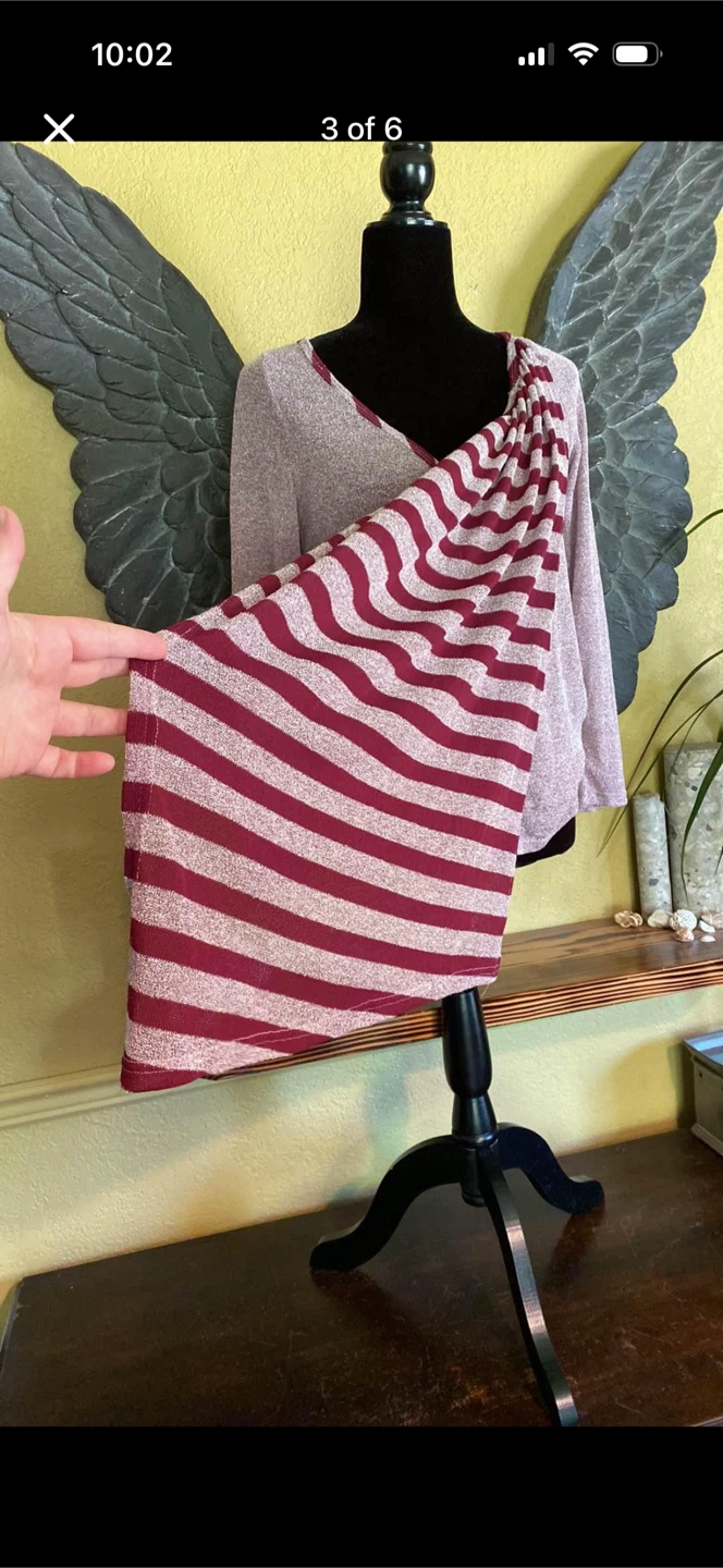 Thin Striped Cardigan with Wrap Front Piece - photo 3