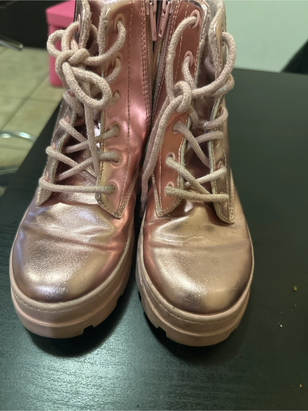 H&M Rose Gold Combat Boots