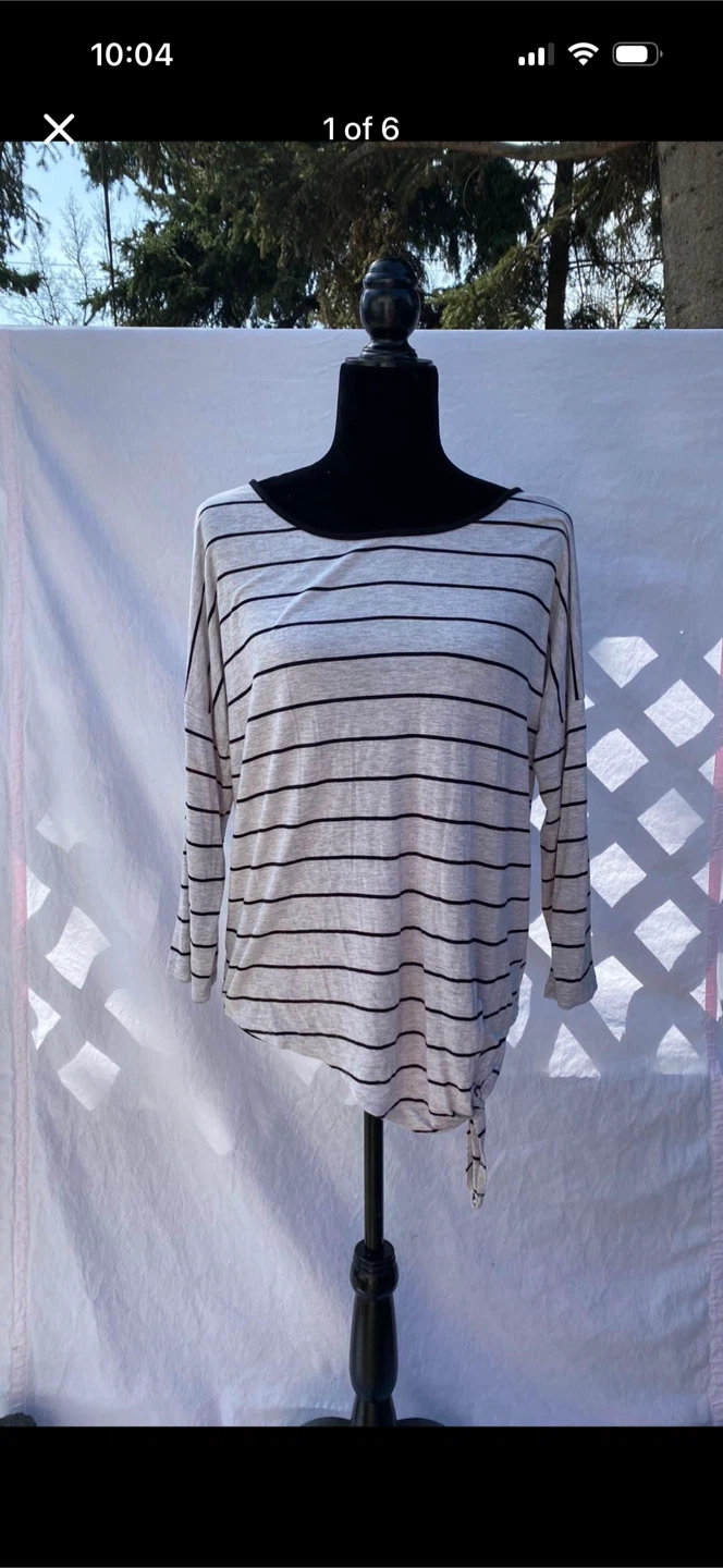 Cable And  Gauge Striped Shirt Top