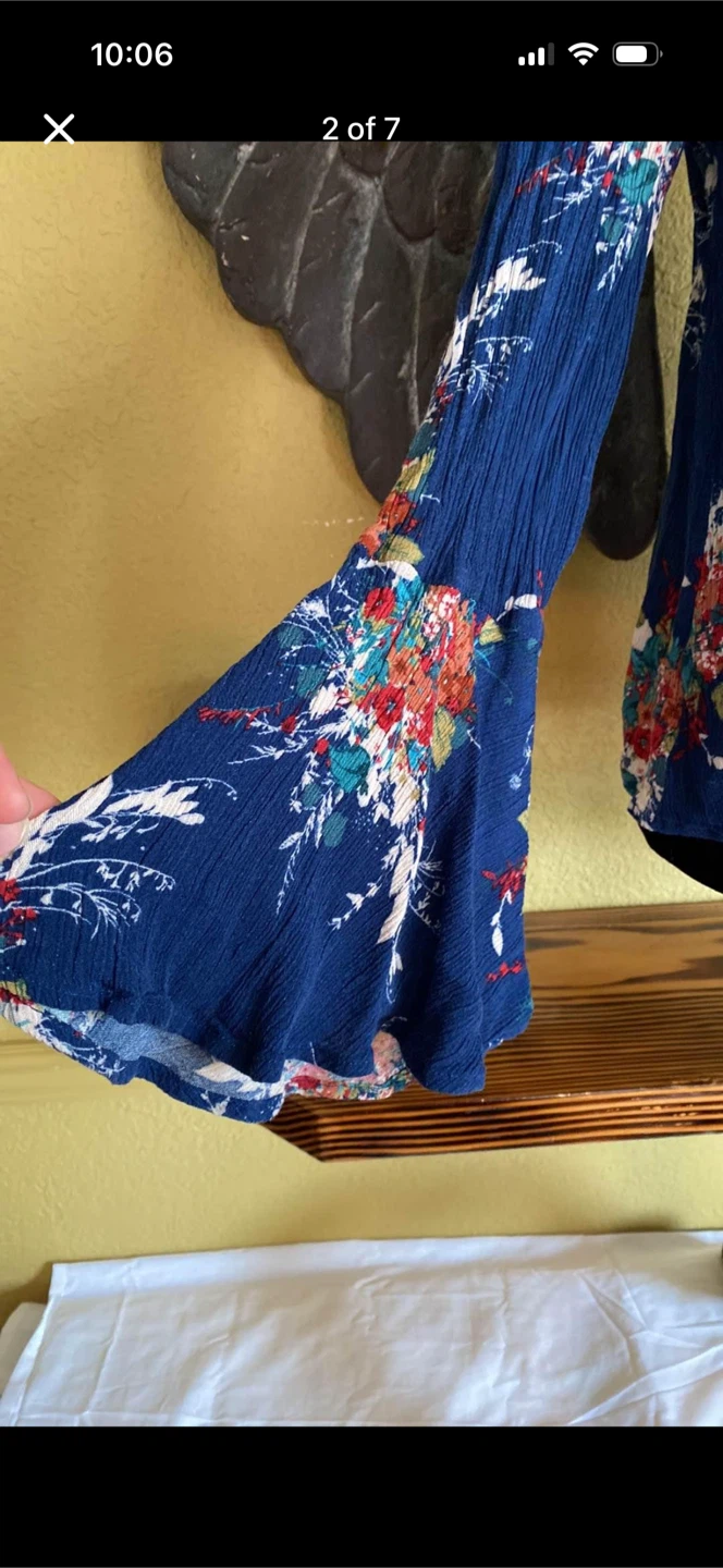 Lush Floral Bell Sleeve Shirt Top - photo 2