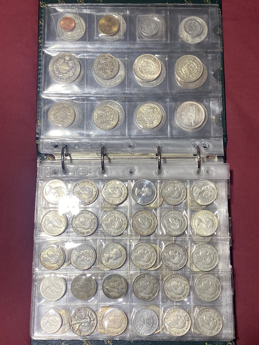 Vintage  rare silver Collection of assorted coins in binder - photo 2