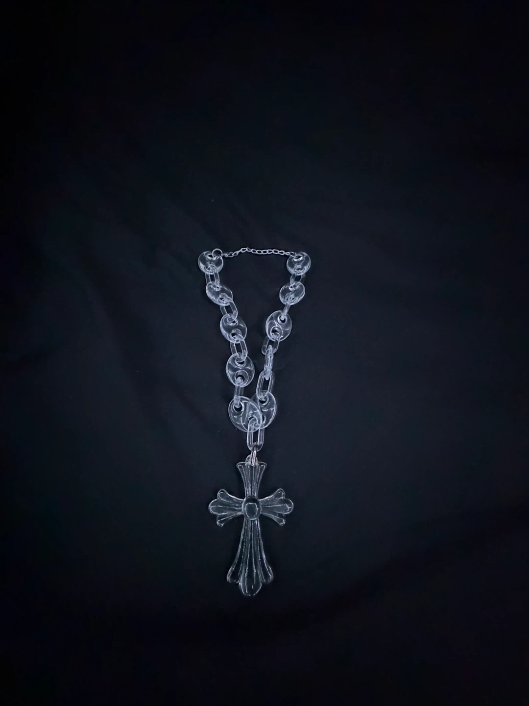 clear cross necklace