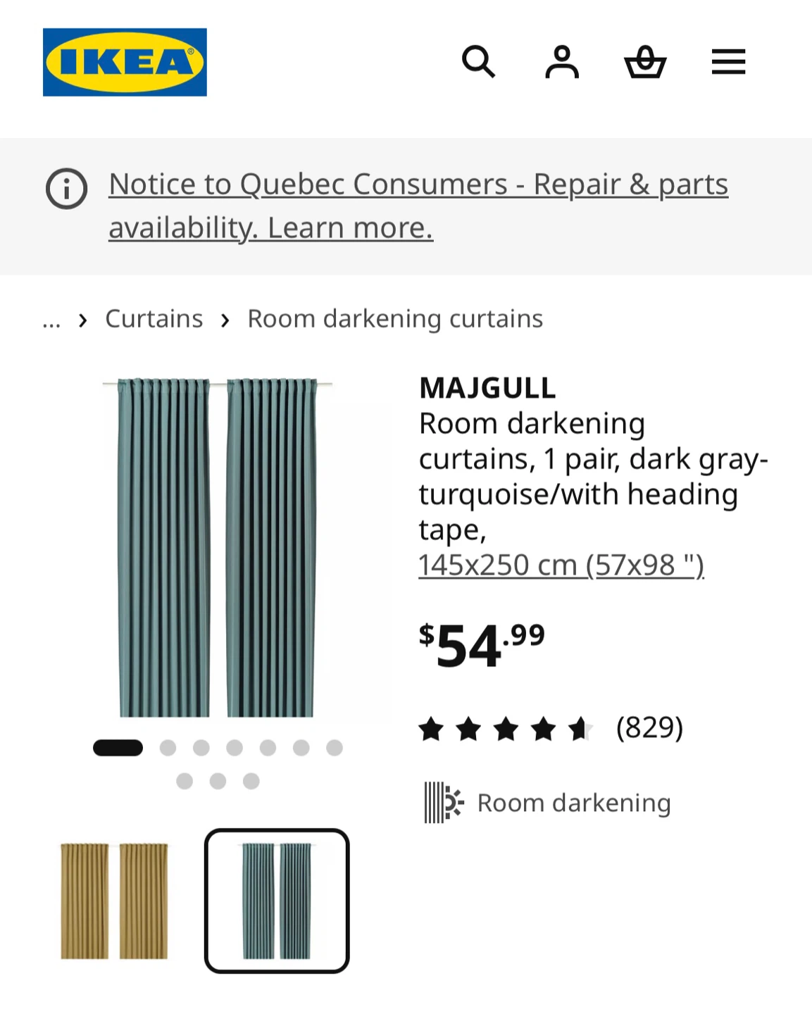 IKEA MAJGULL Room Darkening Curtains - photo 2