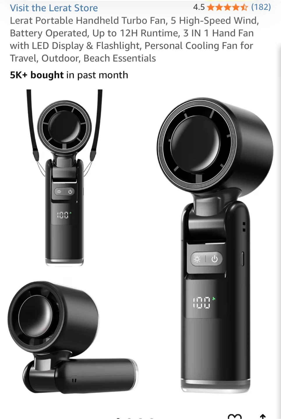 Lerat Portable Handheld Turbo Fan