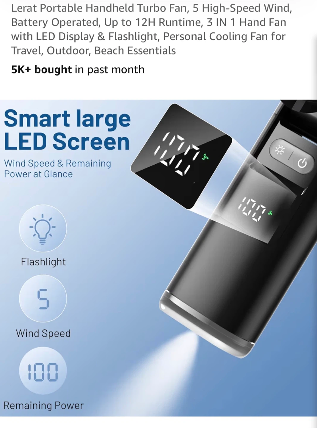 Lerat Portable Handheld Turbo Fan - photo 5