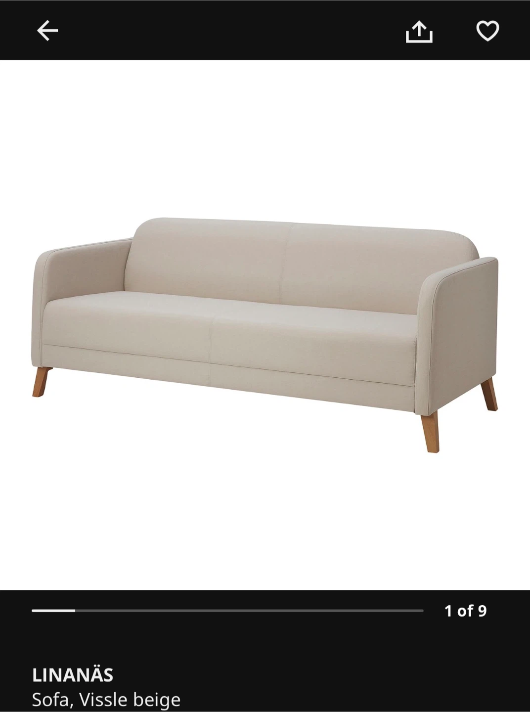 LINANÄS Sofa in Vissle Beige