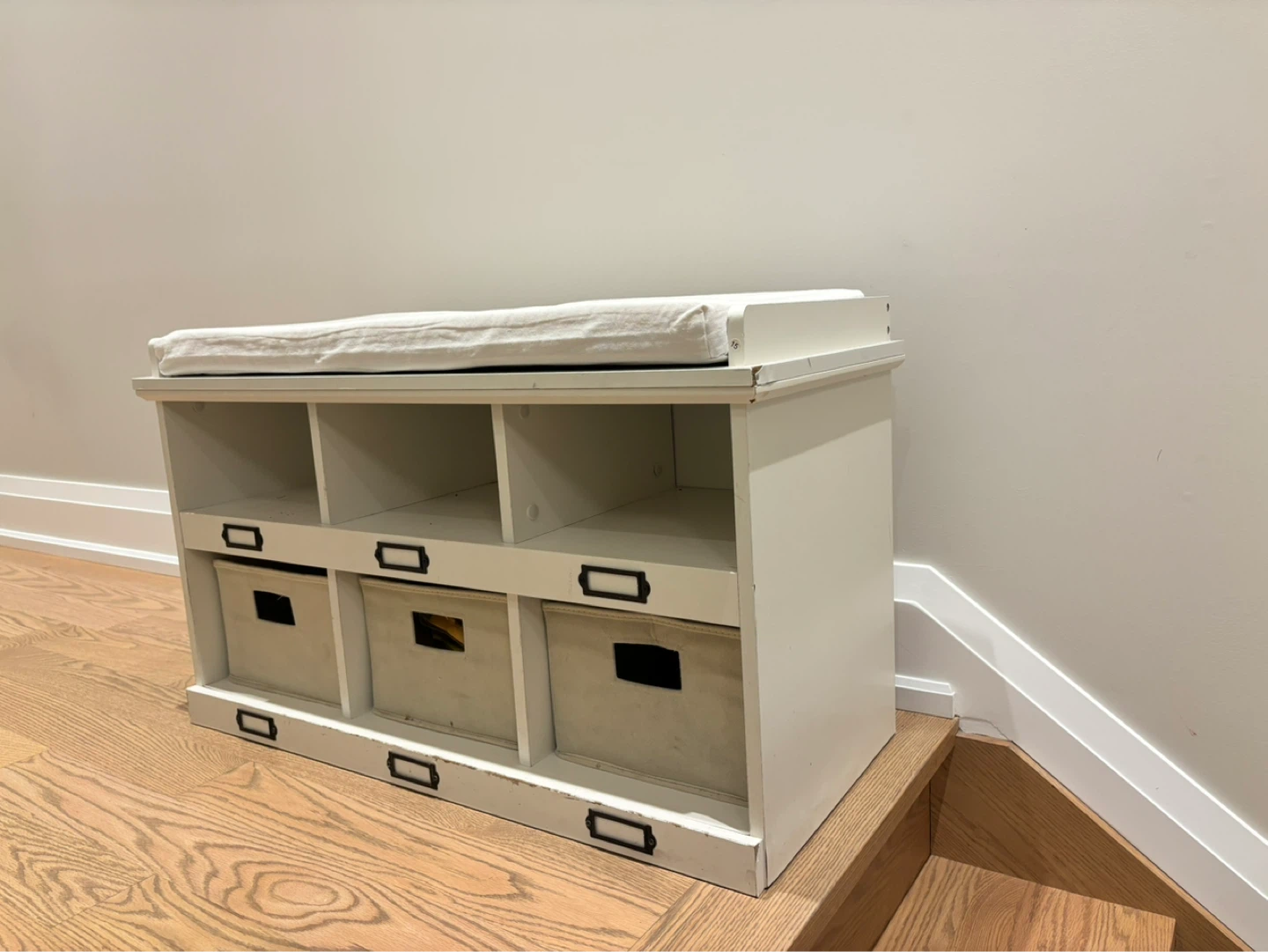 White Storage Bench for shoes and misc. with Cushions - photo 2