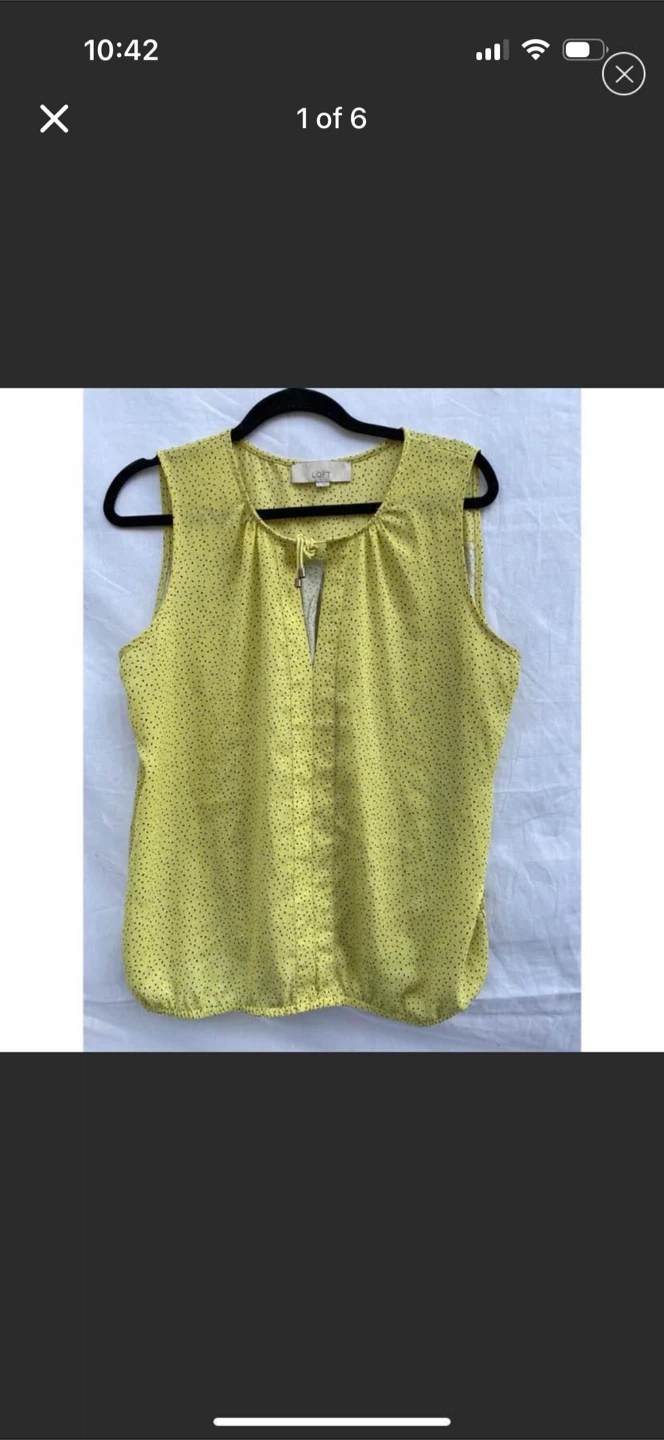 Ann Taylor Loft Yellow Design Shirt Top