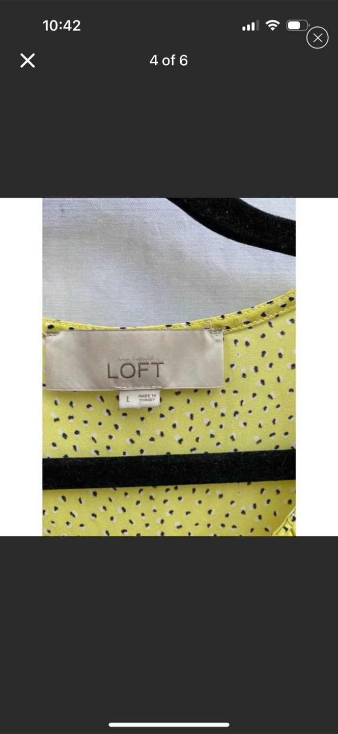 Ann Taylor Loft Yellow Design Shirt Top - photo 4
