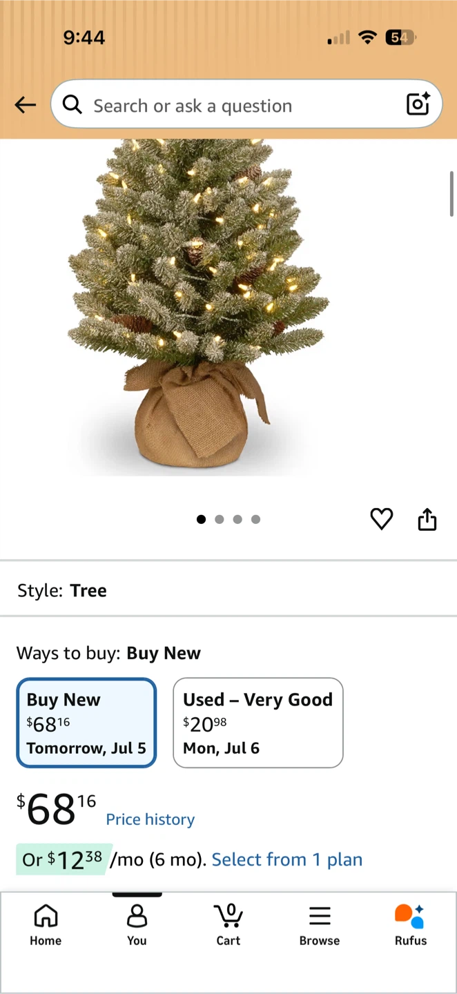 Pre-lit Flocked Artificial Christmas Tree with Pinecones