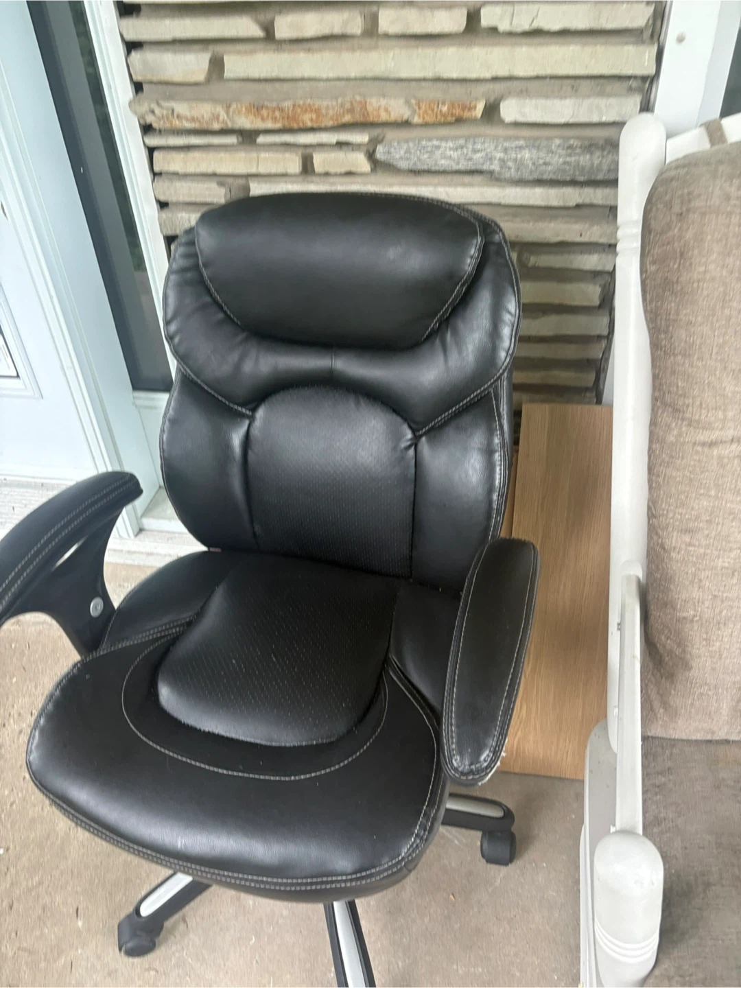 Black Faux Leather Office Chair